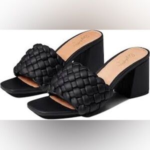 Seychelles EUC Black Braided Sandals 2.5 inch heels